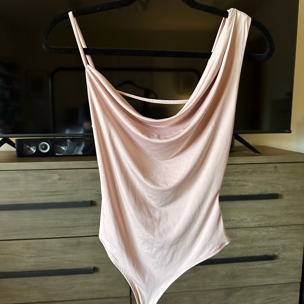 Vici pink asymmetrical tank bodysuit